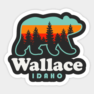 Wallace Idaho Vacation Trip Mountains Bear Sticker